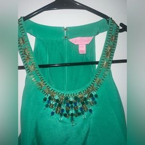 Lilly Pulitzer Silk Tank in Jade Green size S